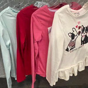 Lot (1) of FIVE girls’ long sleeve T-shirts – PERFECT – size 7/8